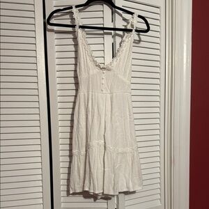 White Lace Trim Dress